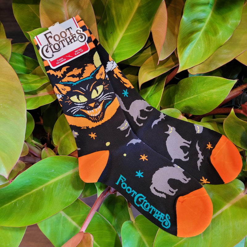 Vintage Black Cat Crew Socks