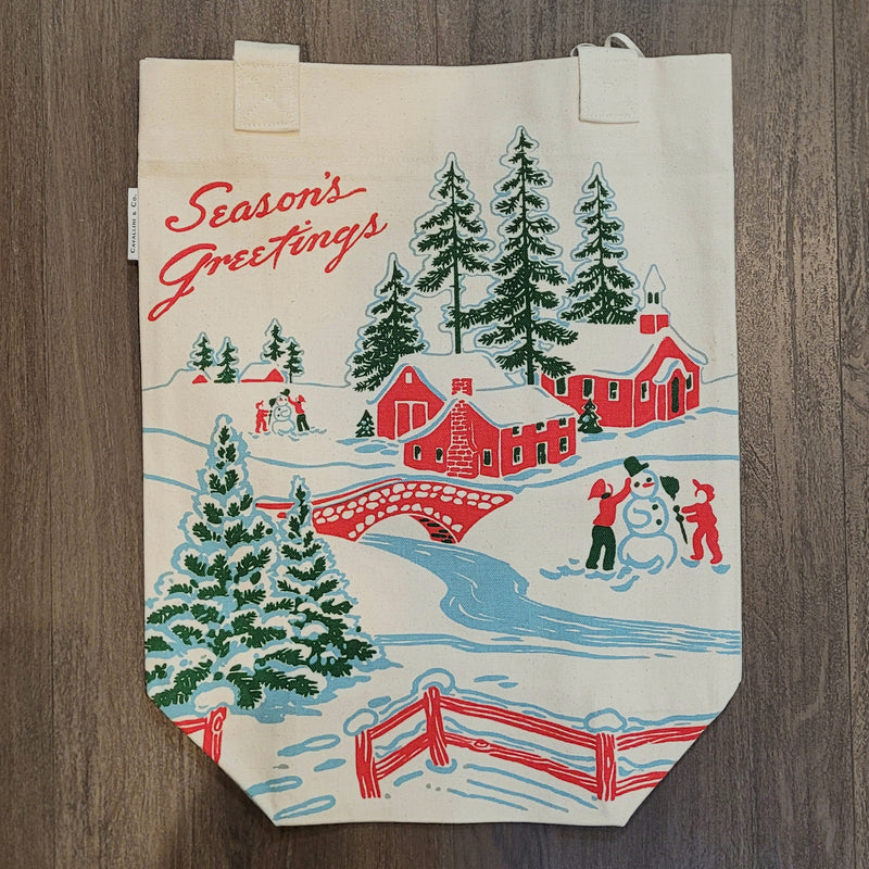 Vintage Holiday Illustration Tote Bag