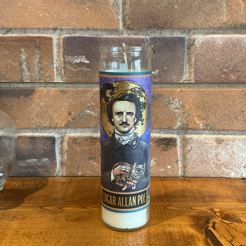 Edgar Allan Poe Secular Saint Candle