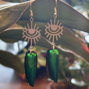 Jewel Beetle Eye Earrings
