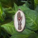 Cast Iron Hand With Heart Plaque