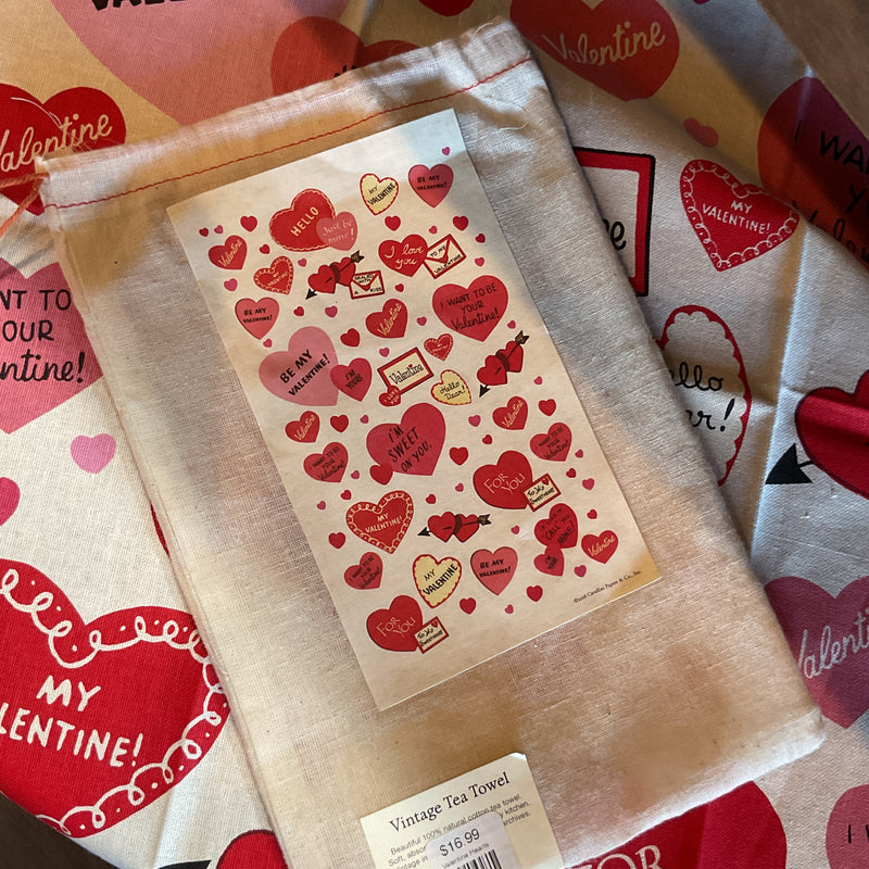 Valentine Hearts Tea Towel