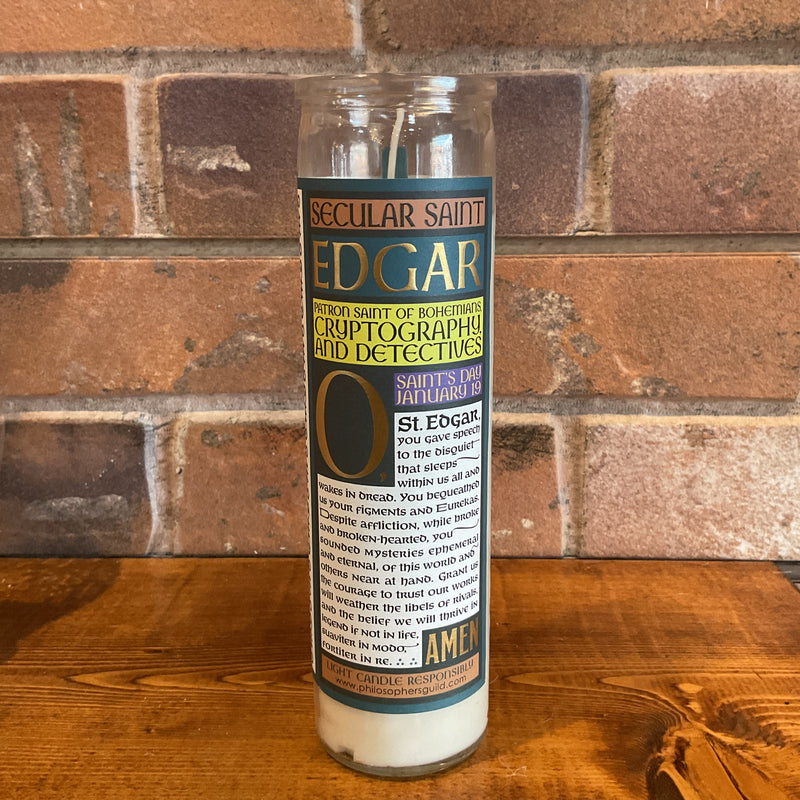 Edgar Allan Poe Secular Saint Candle