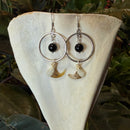 Bobcat Claw Obsidian hoop Earrings