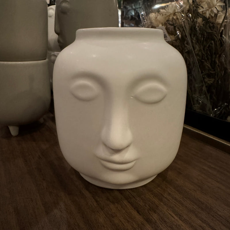 Ceramic Face Vase (6")