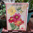 Happy Birthday Language of Flowers Puzzle Greeting Card