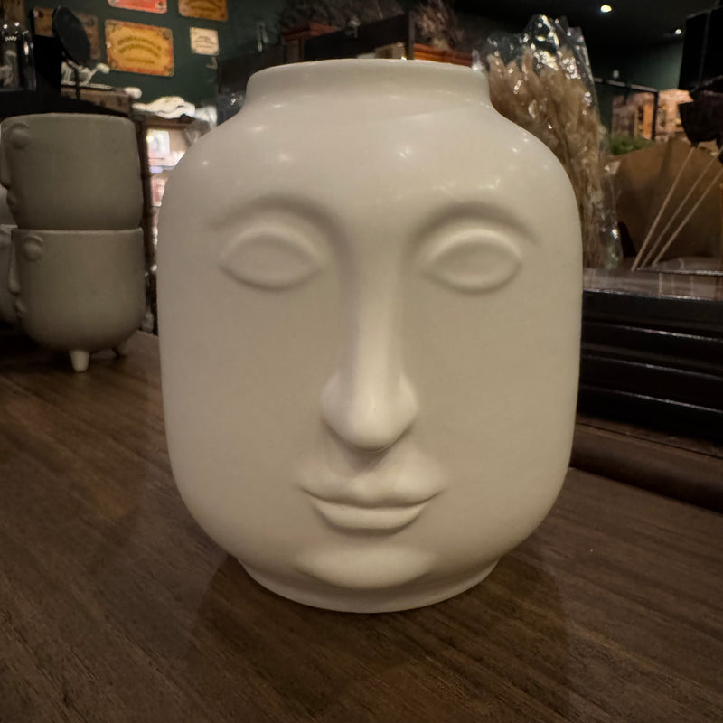 Ceramic Face Vase (7")