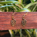 Bronze Monstera Leaf Earrings