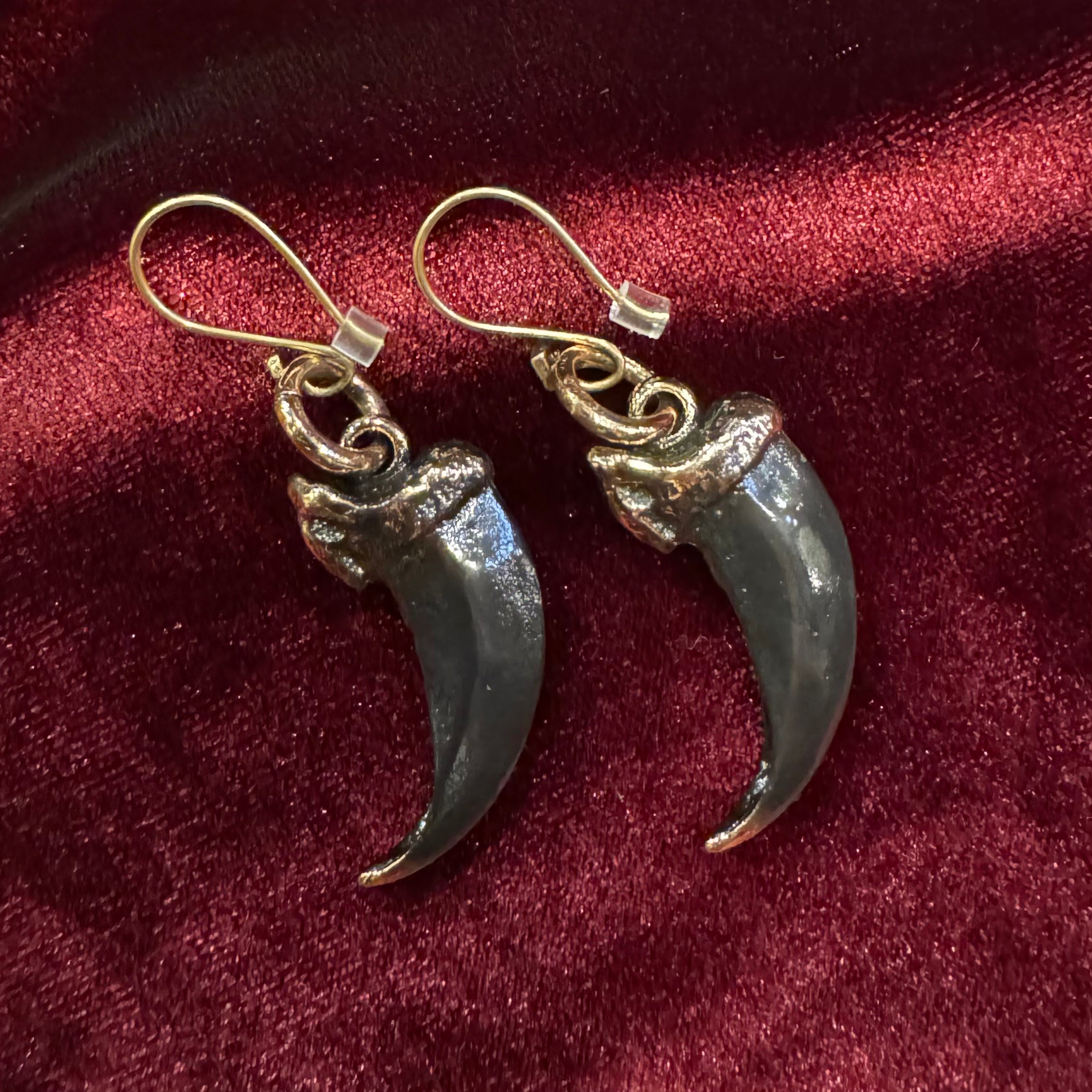 Black Wolf Claw Earrings