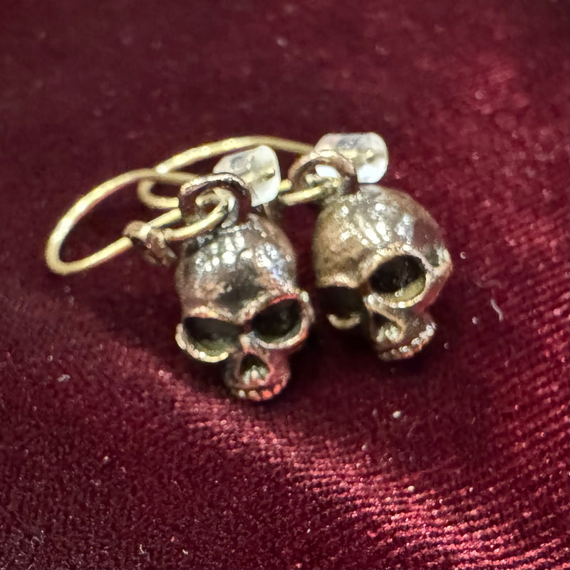 Bronze Human Skull Earrings