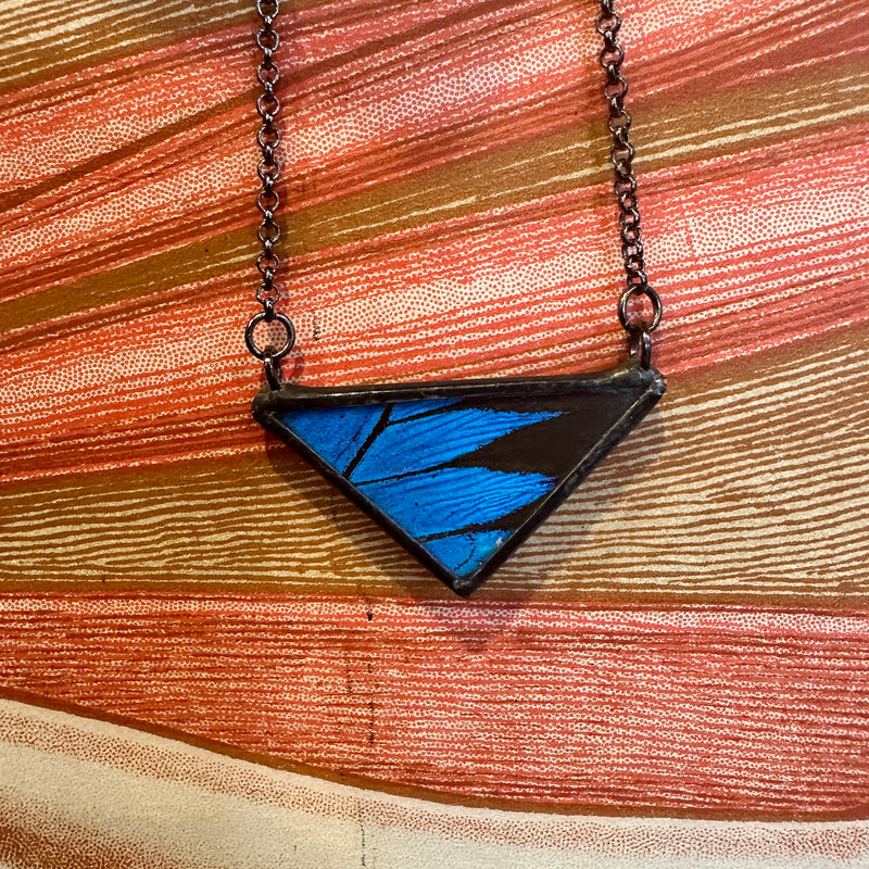 Blue Mountain Swallowtail Small Triangle Necklace