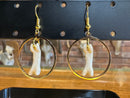 Bobcat Toe Bone Small Hoop Earrings