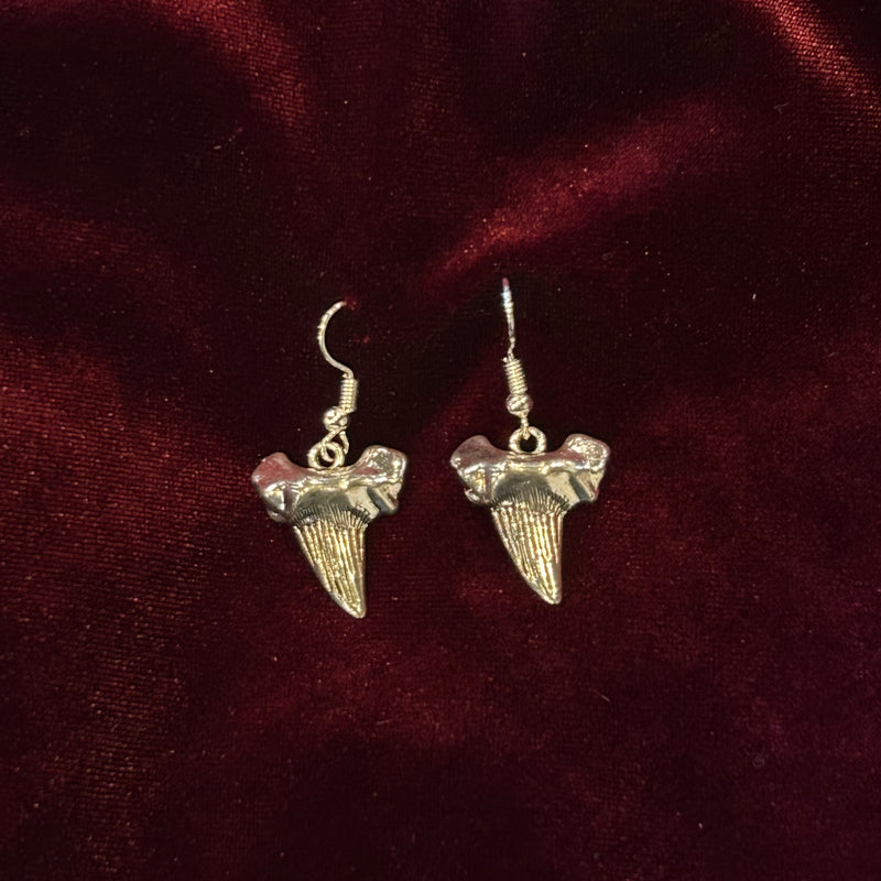 Silver Shark Tooth Earrings