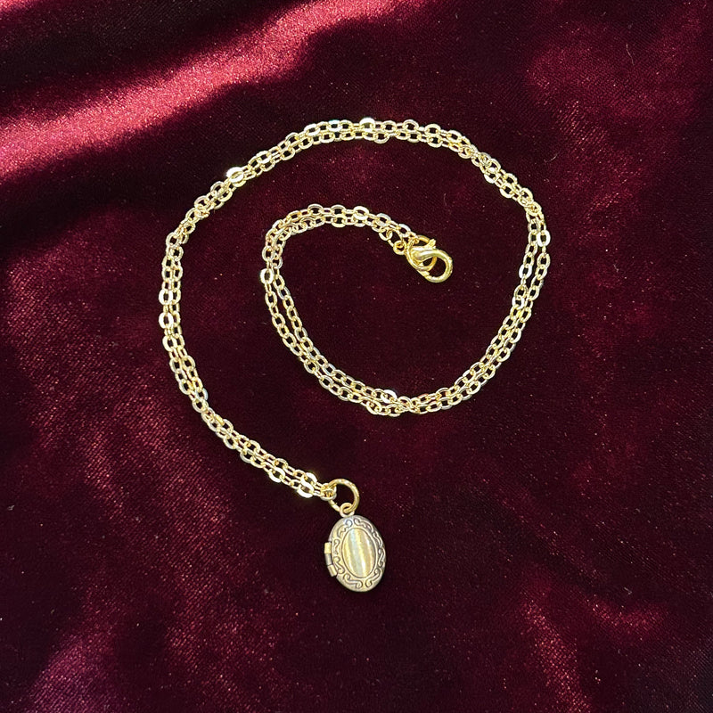 Small Gold Locket Necklace