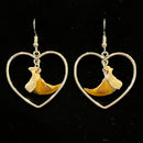 Bobcat Claw Heart Earrings