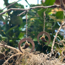 Raccoon Claw Hanging Moon Earrings
