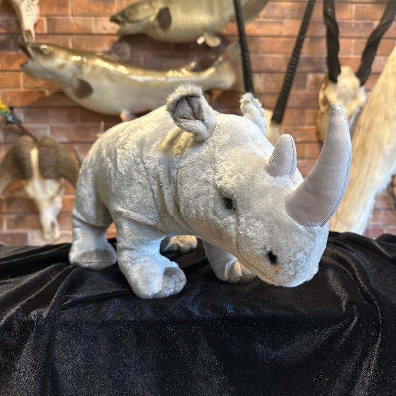 Lifelike White Rhinoceros Plush Toy