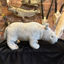 Lifelike White Rhinoceros Plush Toy