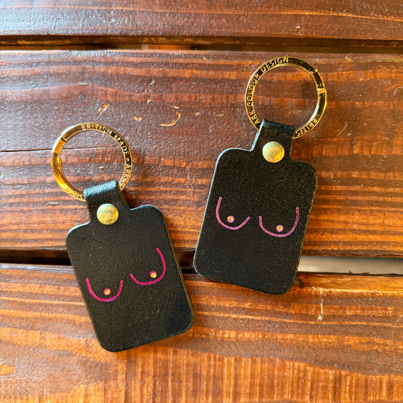 Boob Leather Keychain