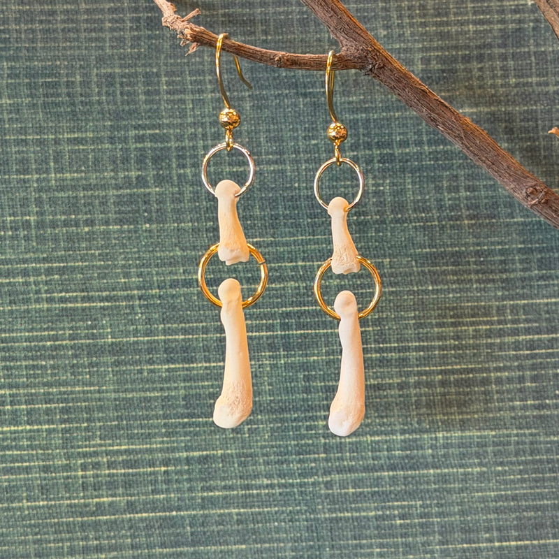 Otter Double Toe Bone Earrings