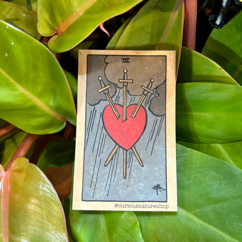 Three of Swords Tarot Card Sticker