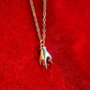 Heart Gem Brass Hand Necklace
