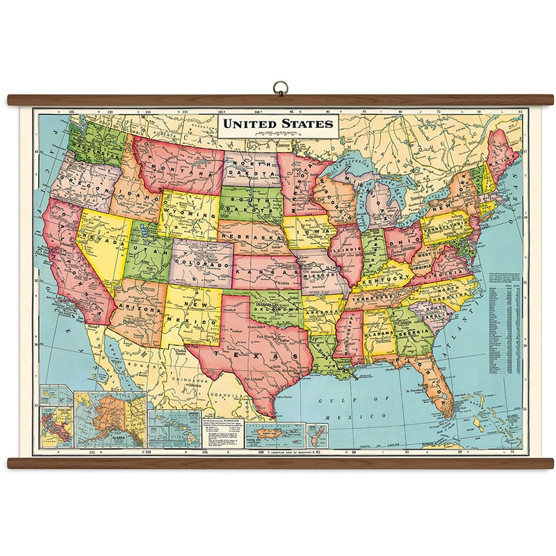 Vintage School Chart - United States Map