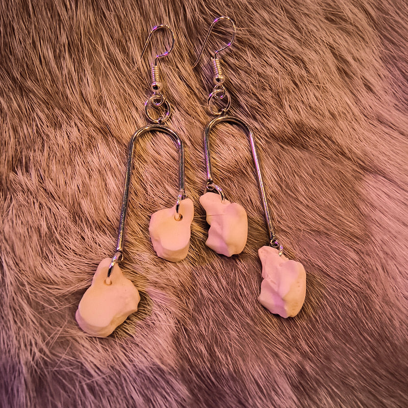 Bobcat Toe Bone Earrings