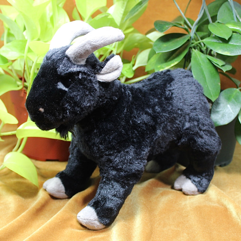 Lifelike Black Goat Plush Toy