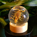 Golden Scorpion Globe Paperweight with Stand