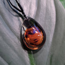 Camellia Shield Bug Tear Drop Necklace