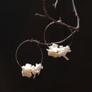 Snake Vertebra Hoop Earrings
