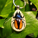 Glow in the Dark Orange Stag Beetle Keychain