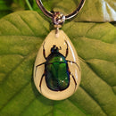 Glow in the Dark Green Chafer Beetle Keychain