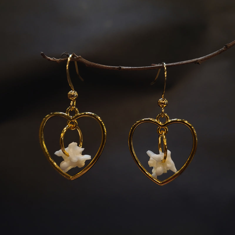Snake vertebrae heart hoops