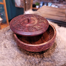 Floral Carved Wooden Bowl