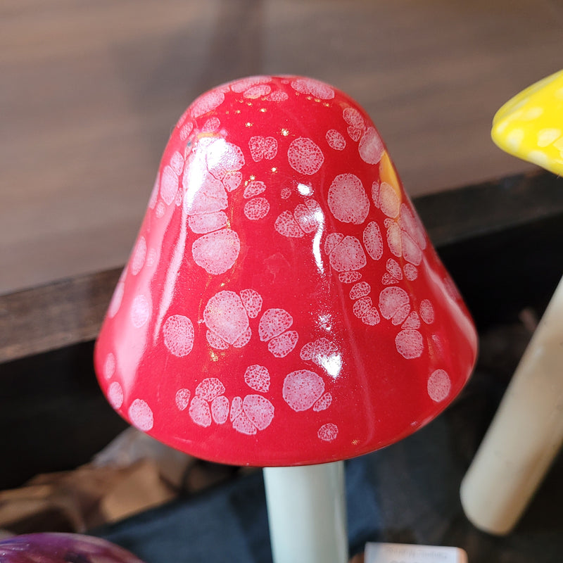 9" Ceramic Mushroom Garden Stake