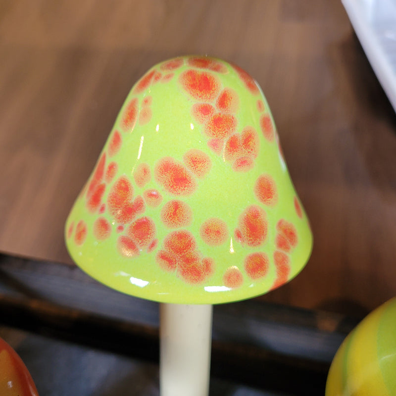 9" Ceramic Mushroom Garden Stake