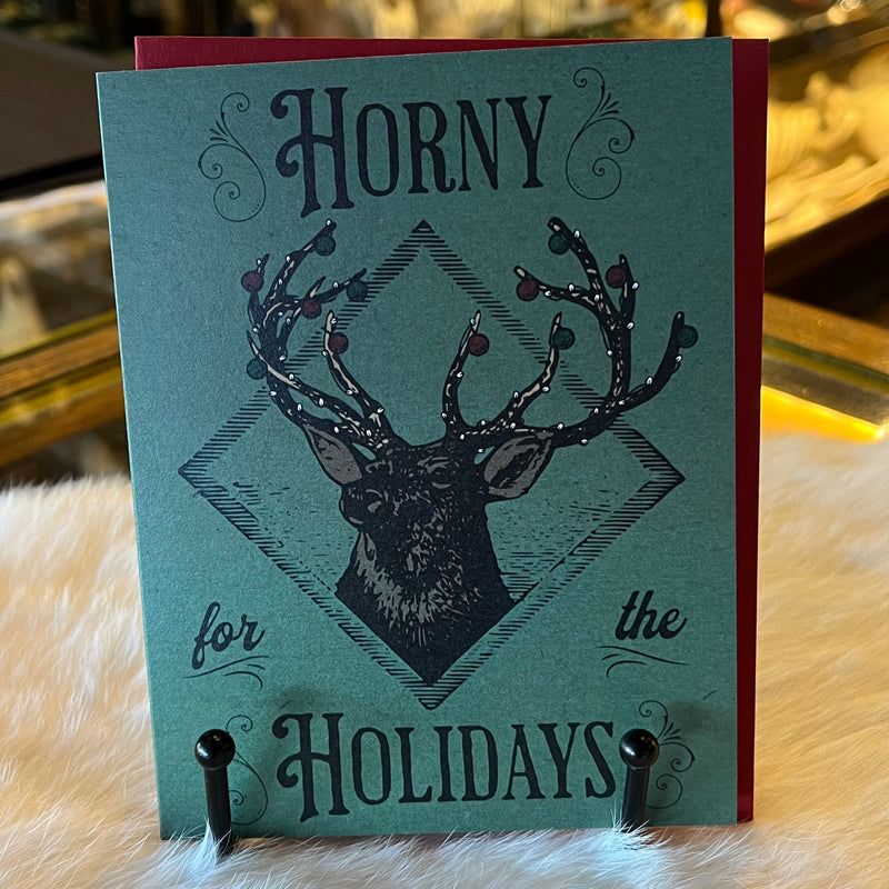 Horny for the Holidays Greeting Card