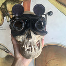 Human Skull with Hoodwink Goggles