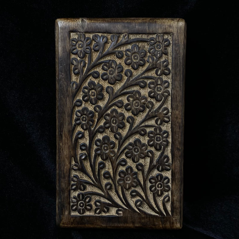 Wooden Box with Floral Carvings