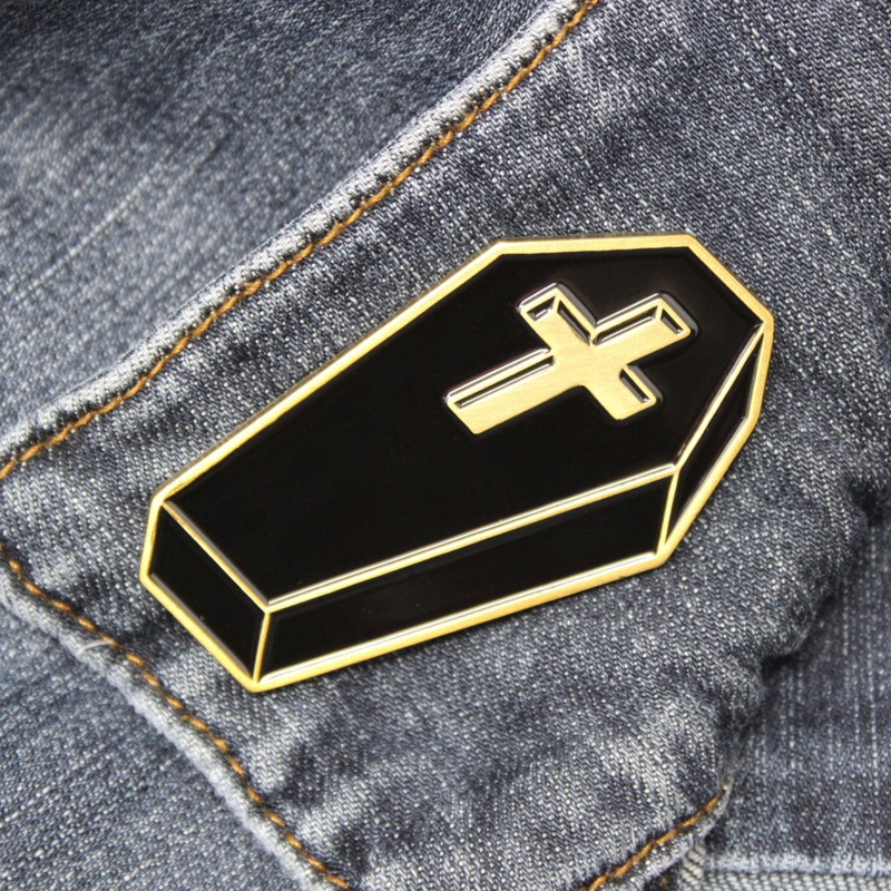 Coffin Enamel Pin
