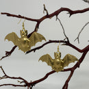 Large 3" Brass Bat Earrings