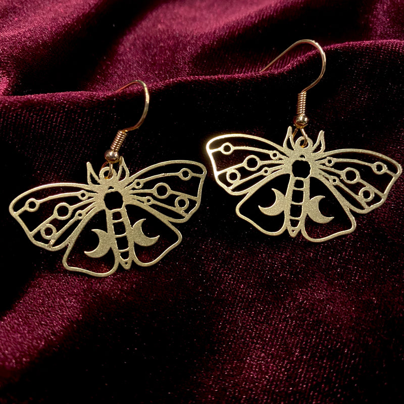 Moon Moth Earrings