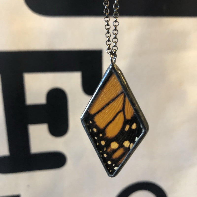 Monarch Butterfly Large Diamond Necklace - Curious Nature