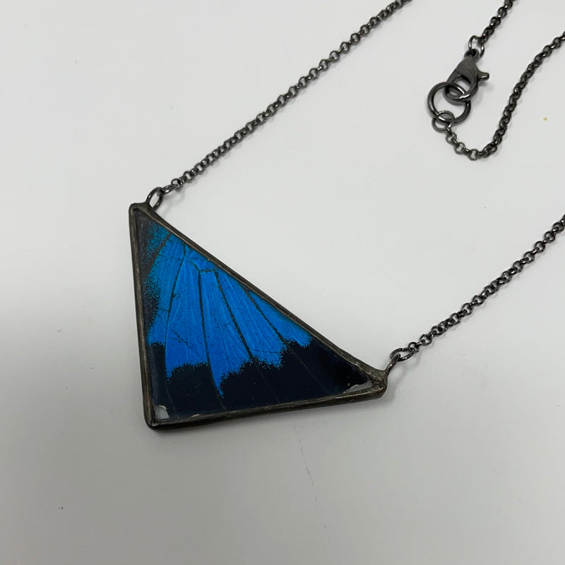 Blue Mountain Swallowtail Large Triangle Necklace