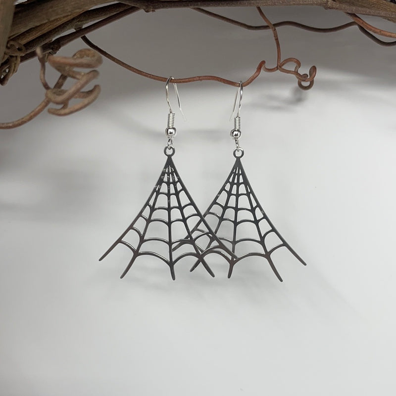 Metal Spiderweb Earrings