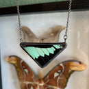 Apple Green Swallowtail Triangle Necklace - Curious Nature