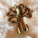 Brass Octopus Wall Hanger Hook - Curious Nature